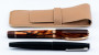 Кожаный чехол для двух ручек с перегородкой Handmade бежевый