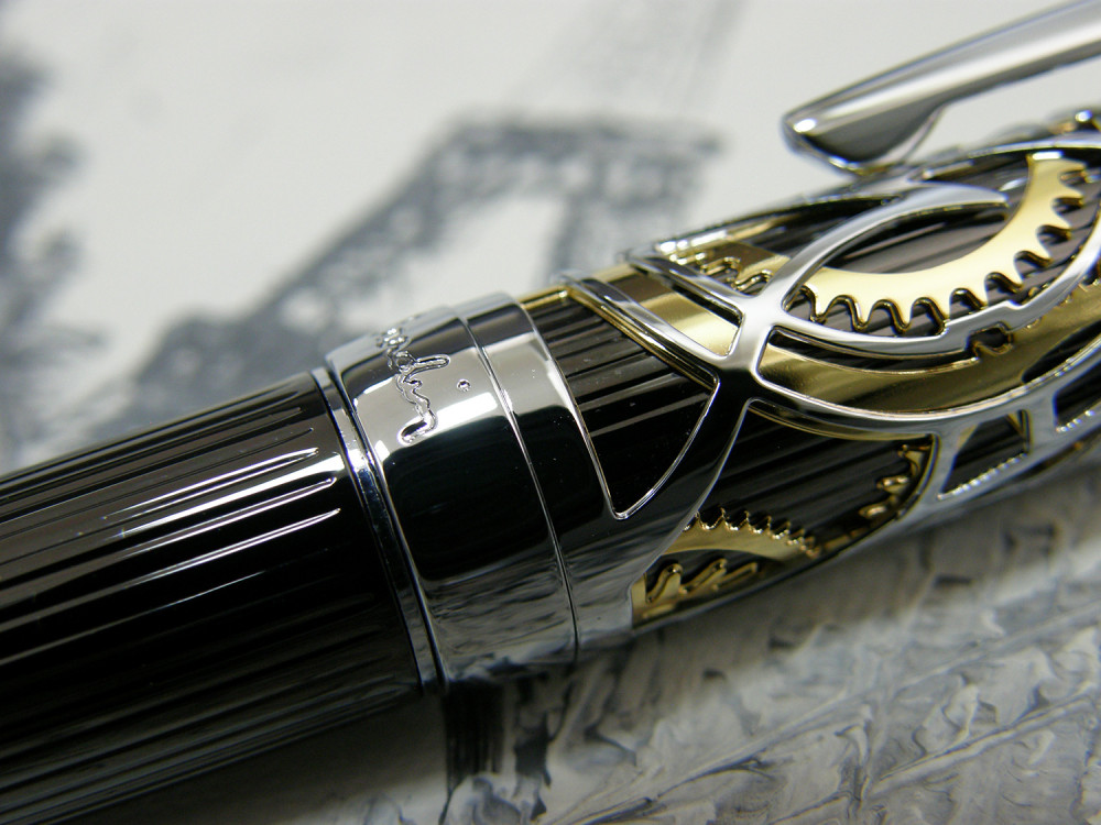 Шариковая ручка Pierre Cardin L'Esprit темно-серый лак гравировка позолота хром, артикул PC6603BP. Фото 4