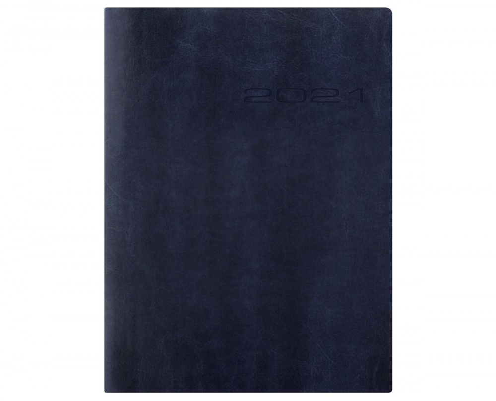 Еженедельник в мягкой обложке 2021 год Letts Lecassa A6+ искусственная кожа синий, артикул 1136571. Фото 1