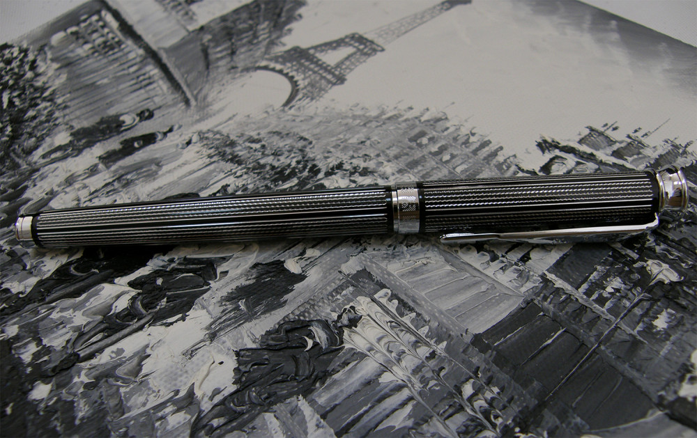 Перьевая ручка Pierre Cardin Tresor гравировка черный лак хром, артикул PC1001FP-03. Фото 5
