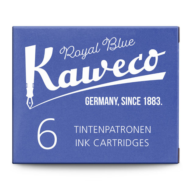 Картриджи с чернилами (6 шт) для перьевой ручки Kaweco Royal Blue, артикул 10000256. Фото 2