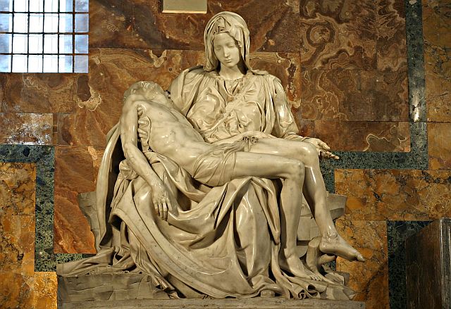 Ватиканская "Пьета" 1499г. Мрамор. Микеланджело Буонарроти.