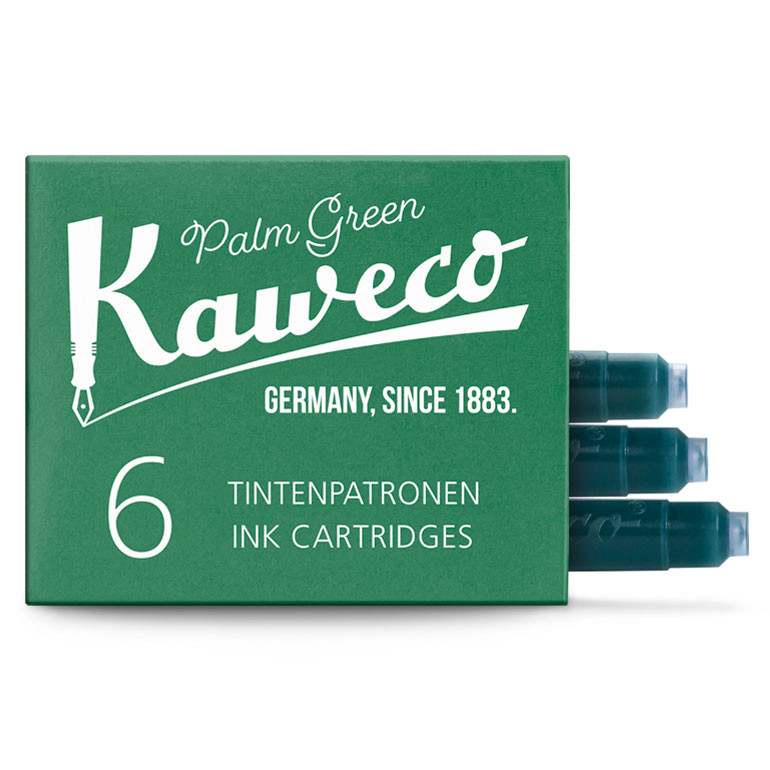 Картриджи с чернилами (6 шт) для перьевой ручки Kaweco Palm Green, 10000009 Картриджи с чернилами (6 шт) для перьевой ручки Kaweco Palm Green, артикул 10000009. Фото 1