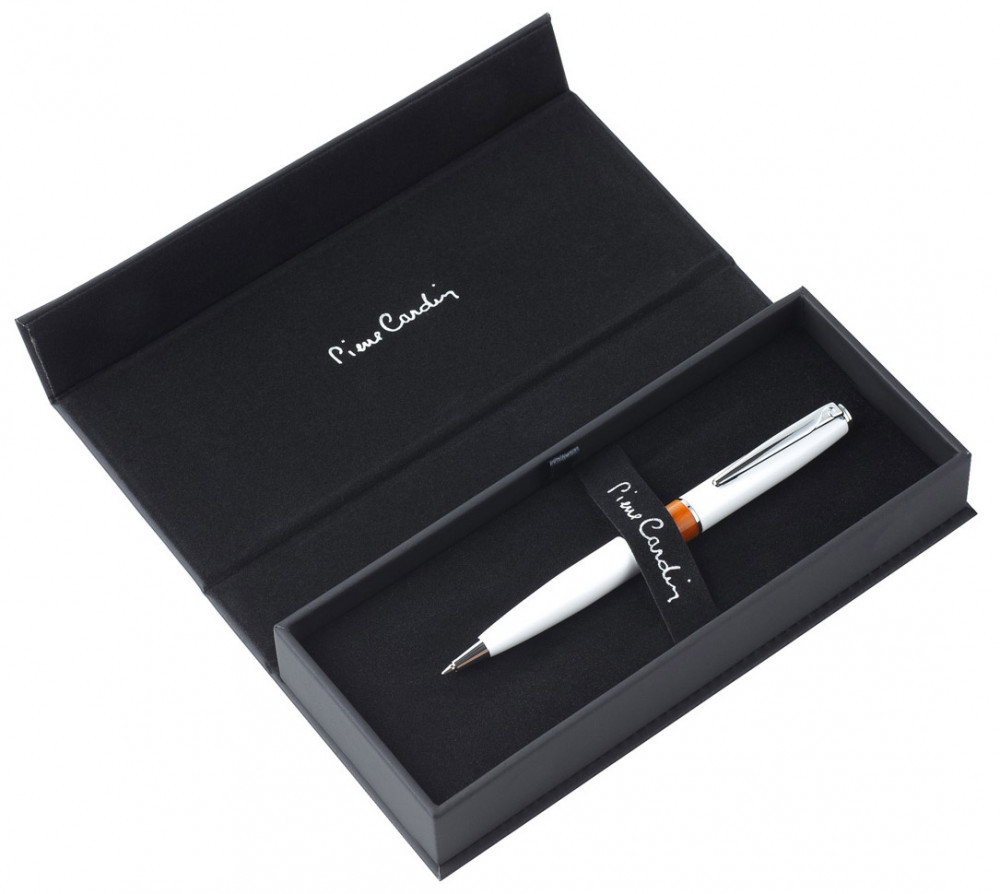Шариковая ручка Pierre Cardin Libra белый лак оранжевая вставка из акрила, артикул PC3501BP-02. Фото 8