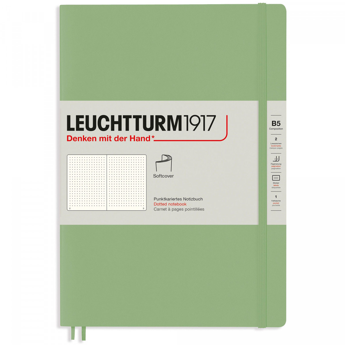 Записная книжка Leuchtturm Composition B5 Sage мягкая обложка 123 стр, 363928 Записная книжка Leuchtturm Composition B5 Sage мягкая обложка 123 стр, артикул 363928. Фото 1