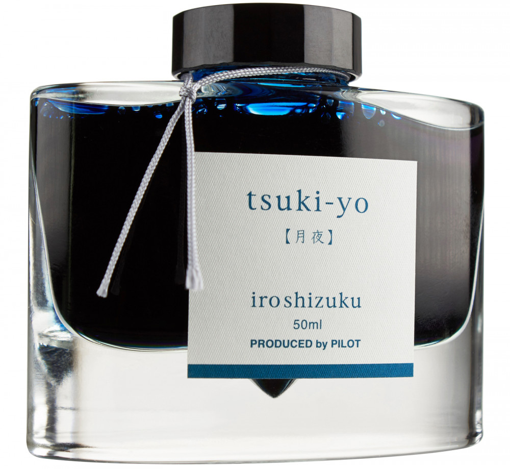 Флакон с чернилами Pilot Iroshizuku Blue Tsuki-Yo (лунная ночь) для перьевых ручек 50 мл, артикул ink-50-ty. Фото 1