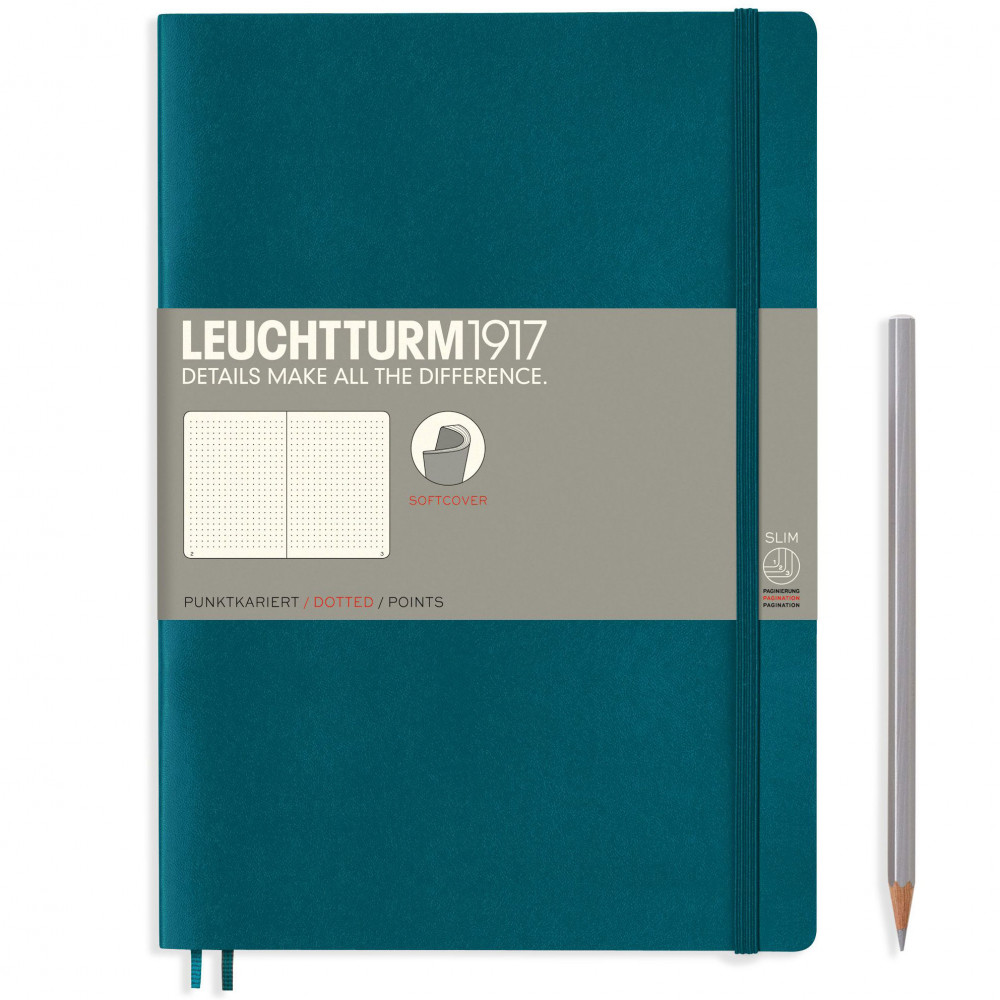 Записная книжка Leuchtturm Composition B5 Pacific Green мягкая обложка 123 стр, артикул 359676. Фото 2