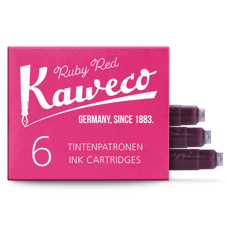 Картриджи с чернилами (6 шт) для перьевой ручки Kaweco Ruby Red, 10000008 Картриджи с чернилами (6 шт) для перьевой ручки Kaweco Ruby Red, артикул 10000008. Фото 1
