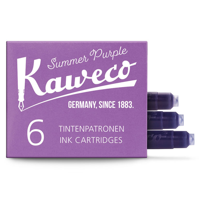 Картриджи с чернилами (6 шт) для перьевой ручки Kaweco Summer Purple, 10000010 Картриджи с чернилами (6 шт) для перьевой ручки Kaweco Summer Purple, артикул 10000010. Фото 1