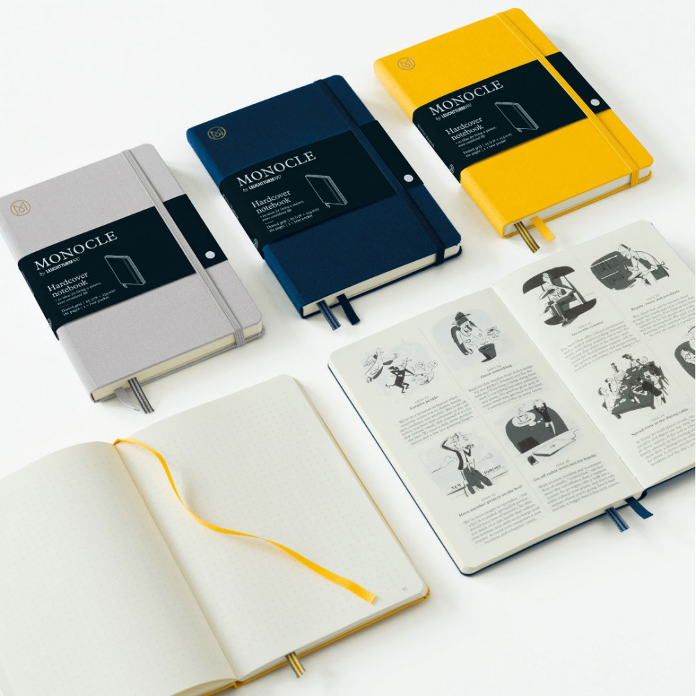 Записная книжка Leuchtturm Monocle B6+ Yellow твердая обложка из льна 181 стр, артикул 363359. Фото 5