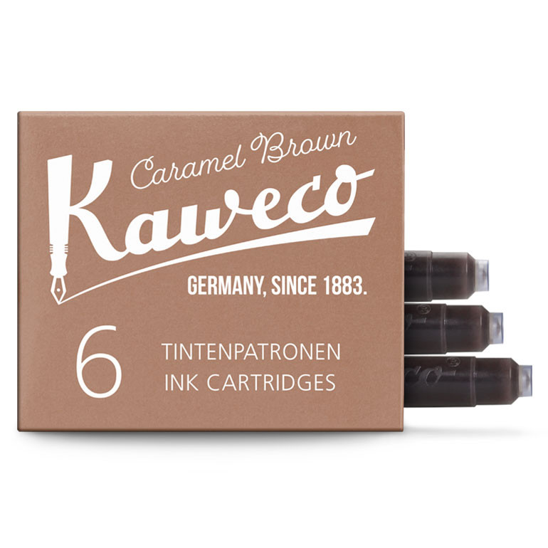 Картриджи с чернилами (6 шт) для перьевой ручки Kaweco Caramel Brown, 10000259 Картриджи с чернилами (6 шт) для перьевой ручки Kaweco Caramel Brown, артикул 10000259. Фото 1
