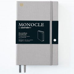 Записная книжка 2-в-1 Leuchtturm Monocle B6+ Light Grey твердая обложка из льна 181 стр