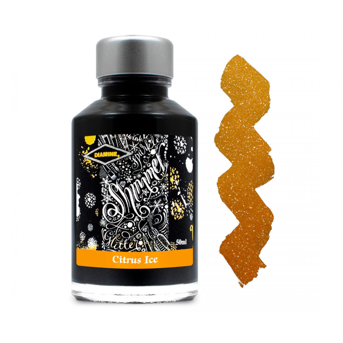 Флакон с чернилами Diamine Shimmer Citrus Ice 50 мл, DFShCI Флакон с чернилами Diamine Shimmer Citrus Ice 50 мл, артикул DFShCI. Фото 1