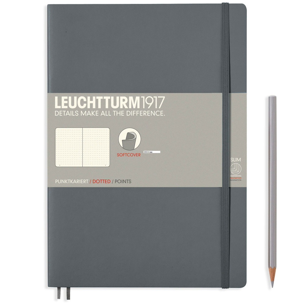 Записная книжка Leuchtturm Composition B5 Anthracite мягкая обложка 123 стр, артикул 355314. Фото 2