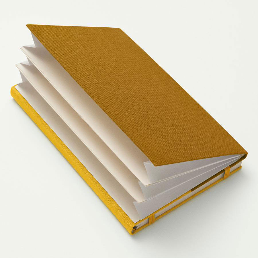 Записная книжка 2-в-1 Leuchtturm Monocle B6+ Yellow твердая обложка из льна 181 стр, артикул 363371. Фото 2
