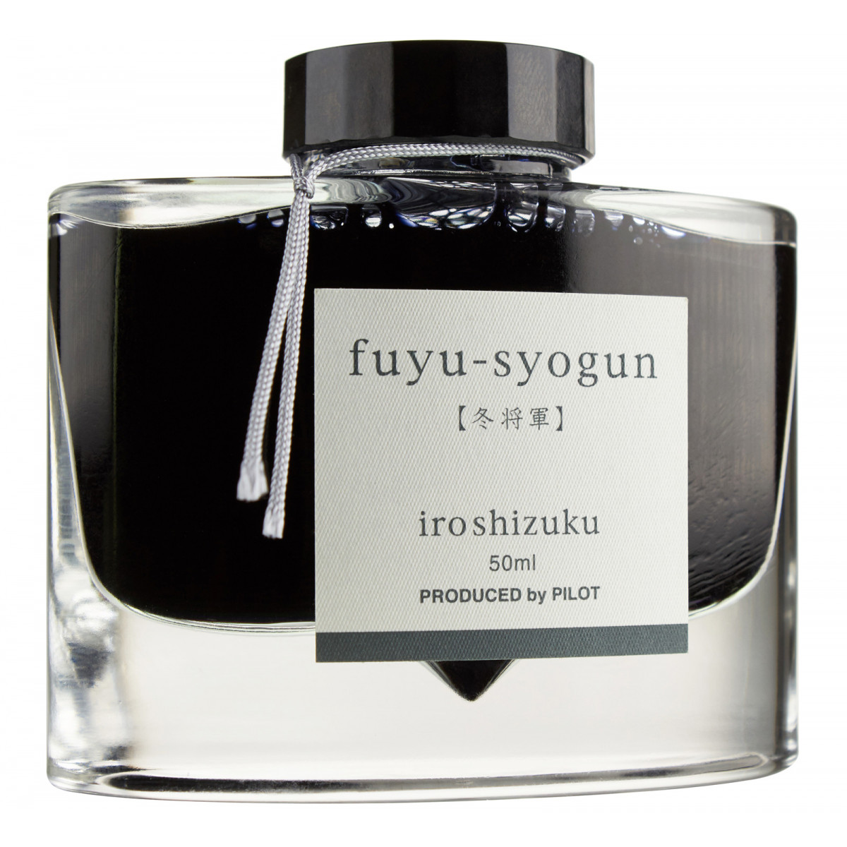 Флакон с чернилами Pilot Iroshizuku Grey Fuyu-Syogun (зимние сумерки) для перьевых ручек 50 мл, артикул ink-50-fs. Фото 1