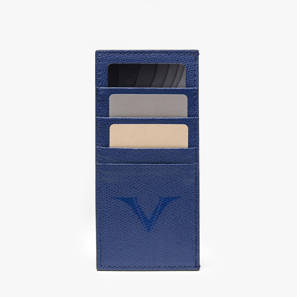 Держатель для кредитных карт кожаный Visconti VSCT синий, артикул KL04-02. Фото 3