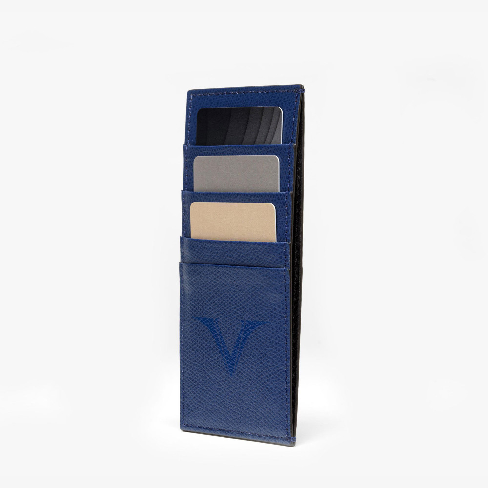 Держатель для кредитных карт кожаный Visconti VSCT синий, артикул KL04-02. Фото 4