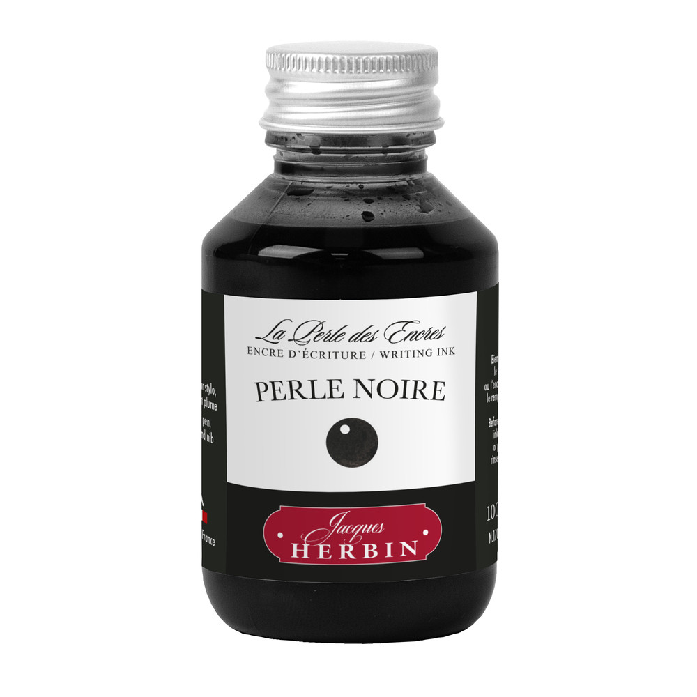 Флакон с чернилами Herbin Perle noire (черный) 100 мл, артикул 17009T. Фото 1