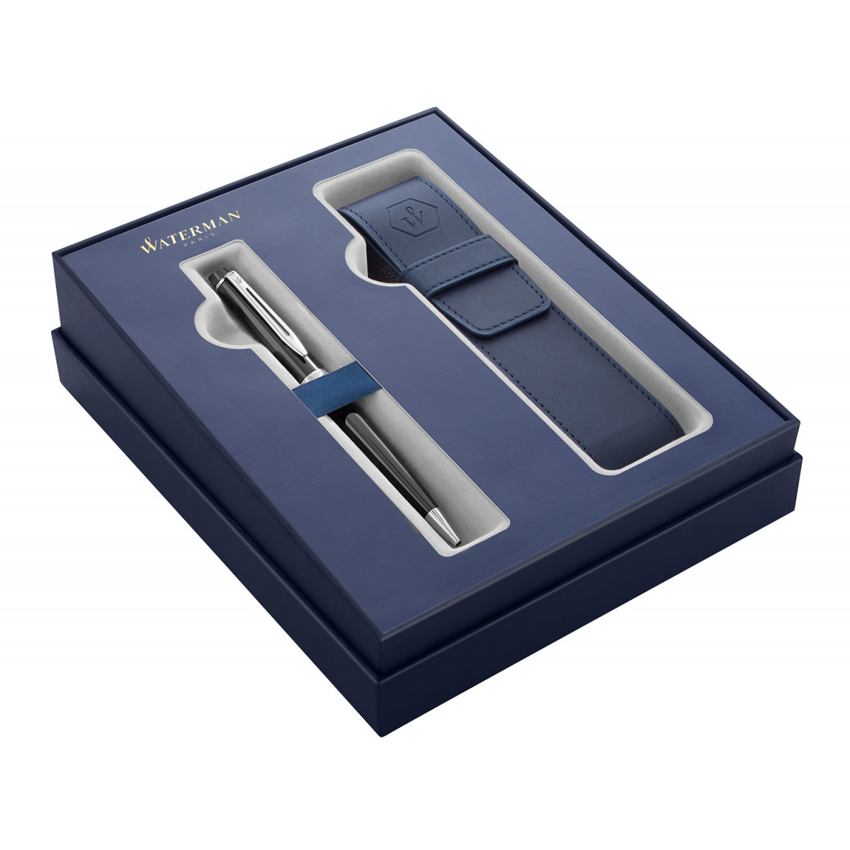 Подарочный набор Waterman 2020: шариковая ручка Expert Black Lacque CT + чехол для ручки, 2122198 Подарочный набор Waterman 2020: шариковая ручка Expert Black Lacque CT + чехол для ручки, артикул 2122198. Фото 1