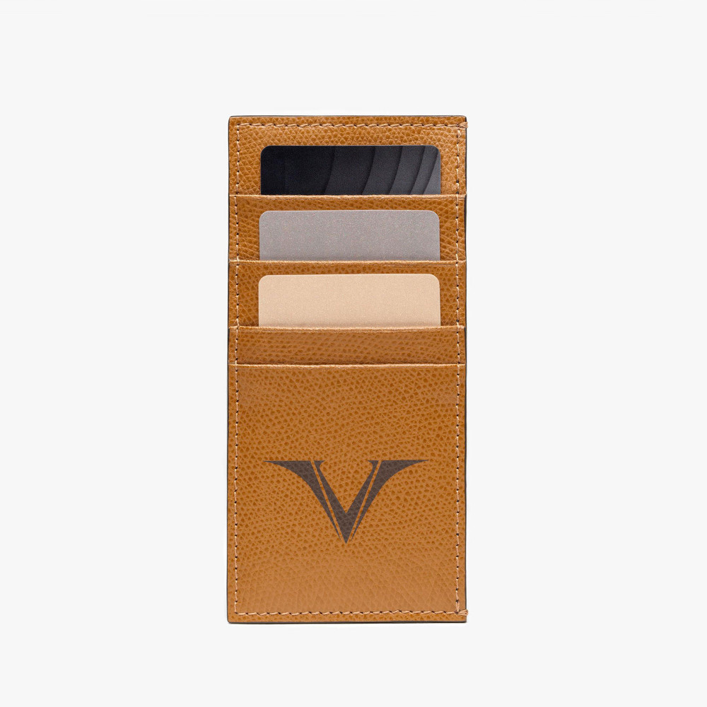Держатель для кредитных карт кожаный Visconti VSCT коньяк, артикул KL04-04. Фото 3