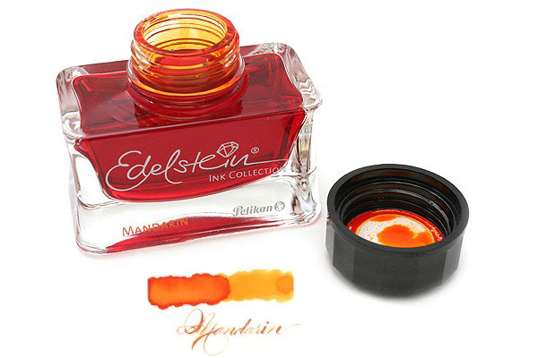Флакон с чернилами Pelikan Edelstein Mandarin для перьевой ручки 50 мл оранжевый, артикул 339341. Фото 3