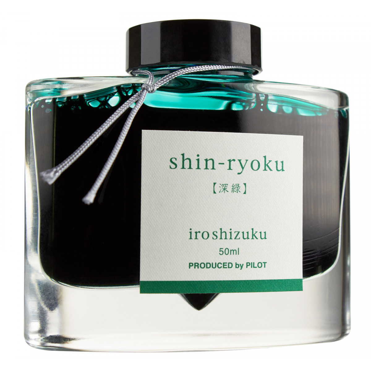 Флакон с чернилами Pilot Iroshizuku Green Shin-Ryoku (вечнозеленый лес) для перьевых ручек 50 мл, артикул ink-50-shr. Фото 1