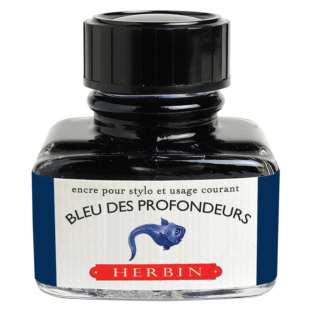 Флакон с чернилами Herbin Bleu des profondeurs (сине-черный) 30 мл, артикул 13018T. Фото 1