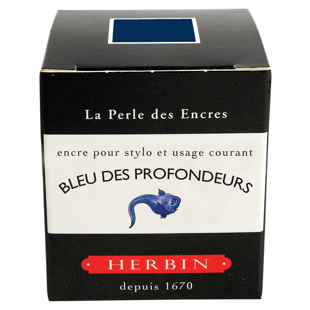 Флакон с чернилами Herbin Bleu des profondeurs (сине-черный) 30 мл, артикул 13018T. Фото 3