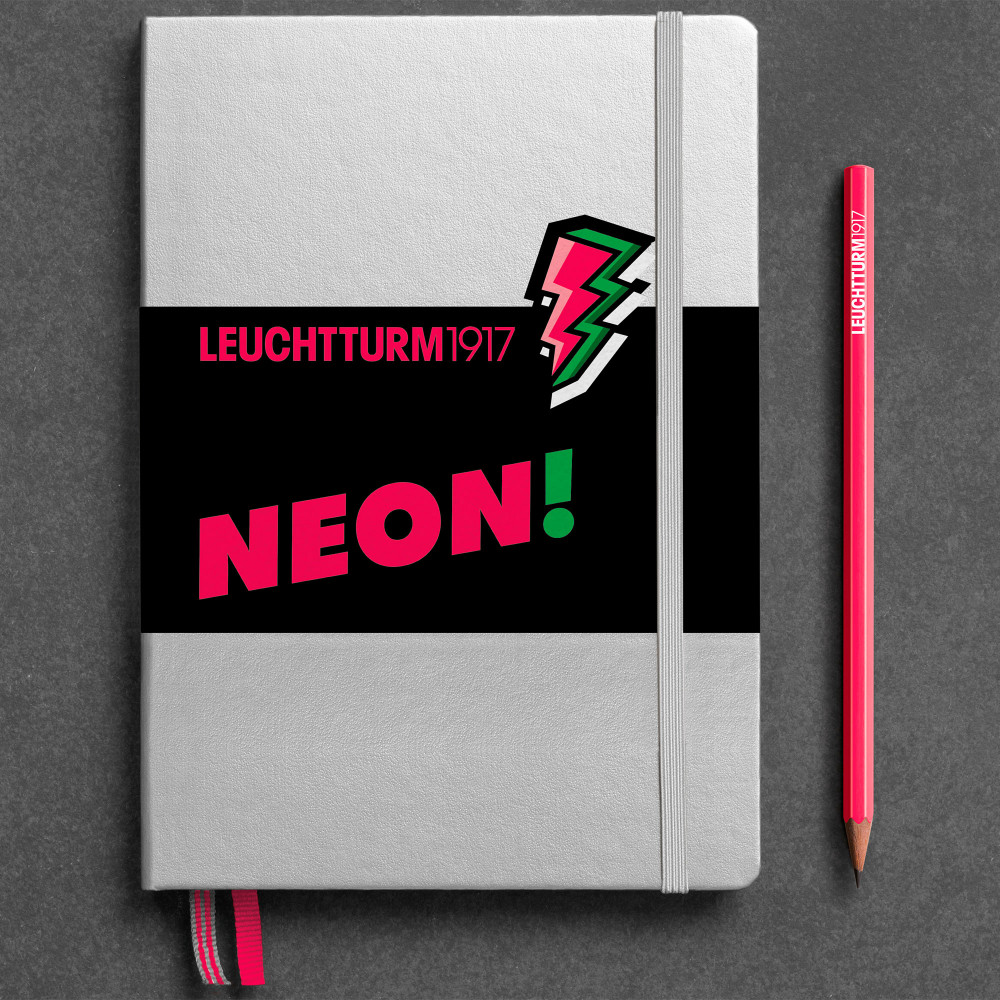 Записная книжка Leuchtturm Limited Editon Neon! A5 Silver/Pink (в точку), артикул 361392. Фото 1