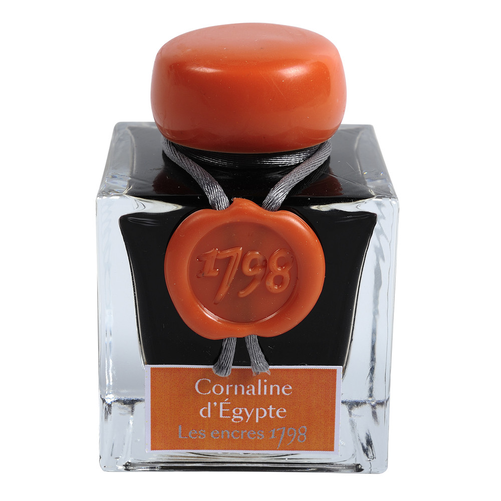 Чернила J. Herbin 1798 Coraline d'Egypte 50 мл (оранжевый с серебряными блестками), артикул 15556JT. Фото 2