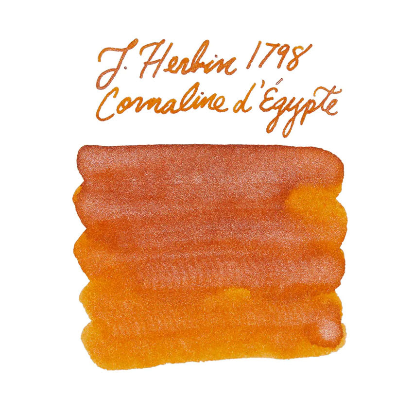Чернила J. Herbin 1798 Coraline d'Egypte 50 мл (оранжевый с серебряными блестками), артикул 15556JT. Фото 4