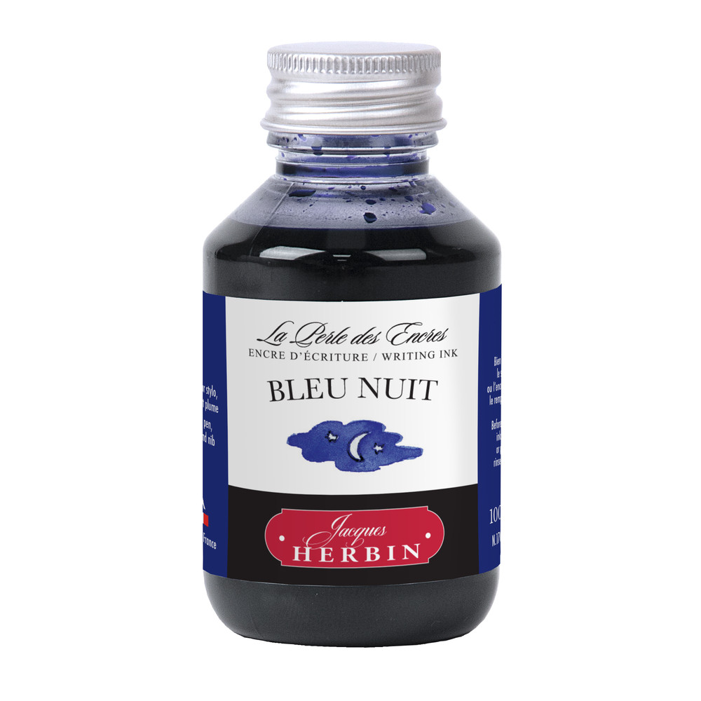 Флакон с чернилами Herbin Bleu nuit (темно-синий) 100 мл, артикул 17019T. Фото 1