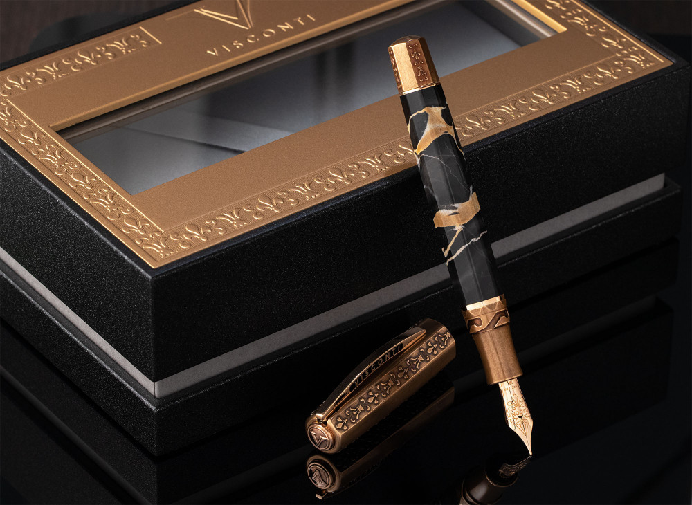 Перьевая ручка Visconti Il Magnifico Black Marble Limited Edition, артикул KP17-15-FPF. Фото 9