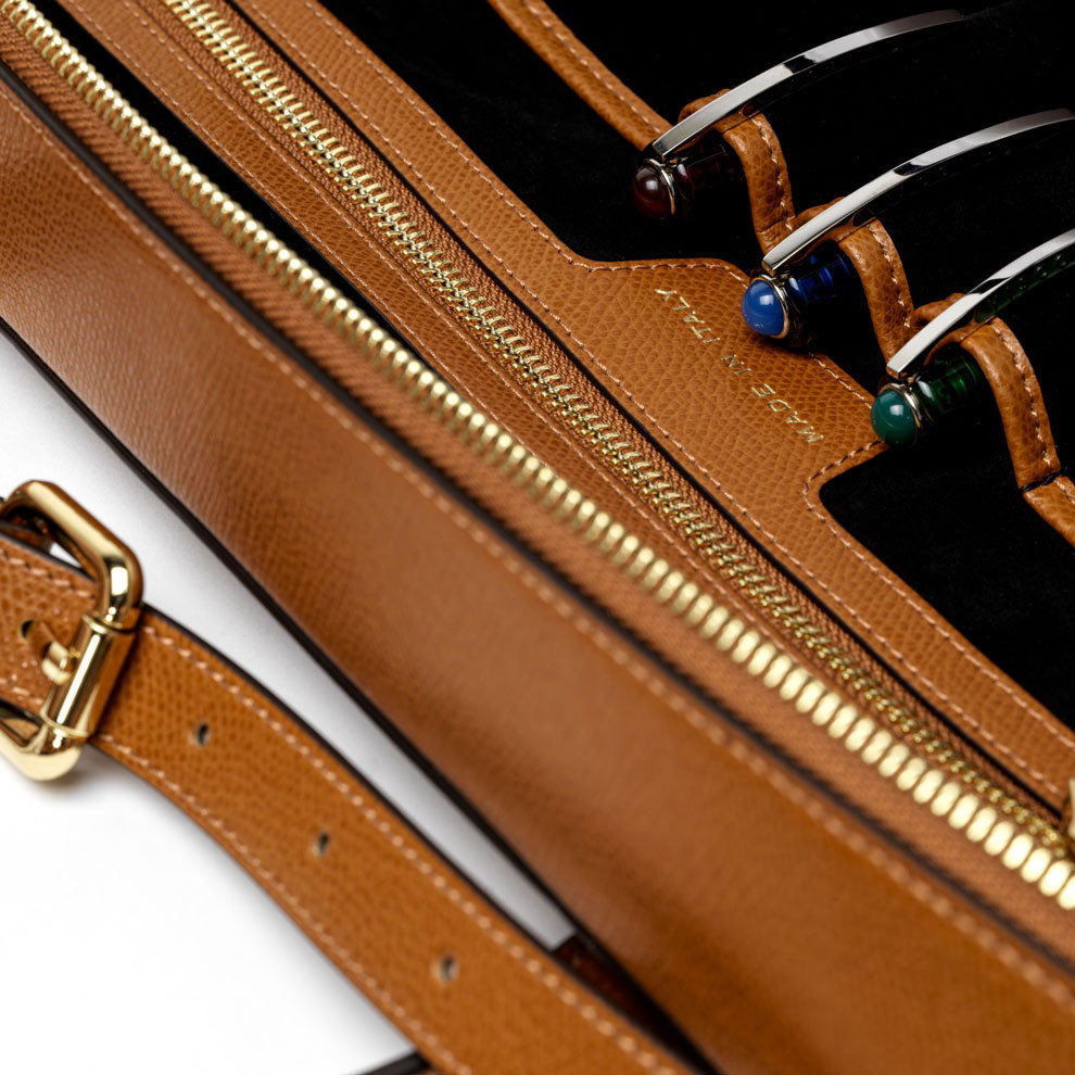 Кожаная сумка с отделением для ноутбука 13'' VSCT Visconti коньяк, артикул KL13-04. Фото 4