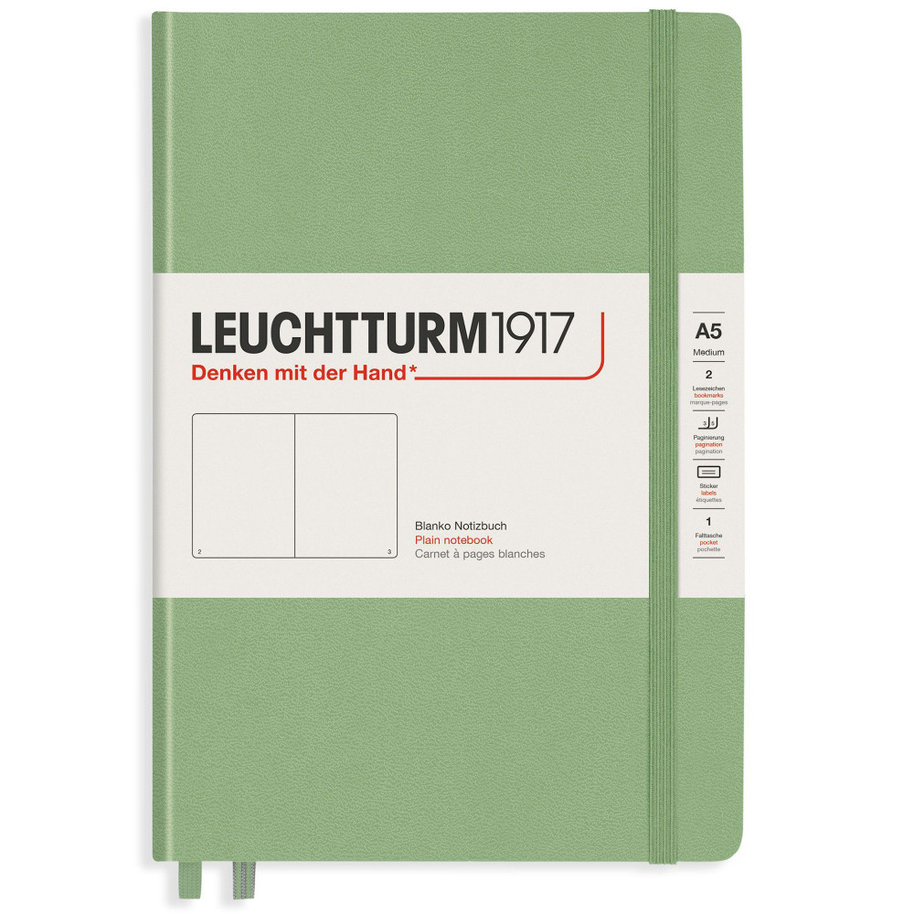 Записная книжка Leuchtturm Medium A5 Sage твердая обложка 251 стр, артикул 361585. Фото 1