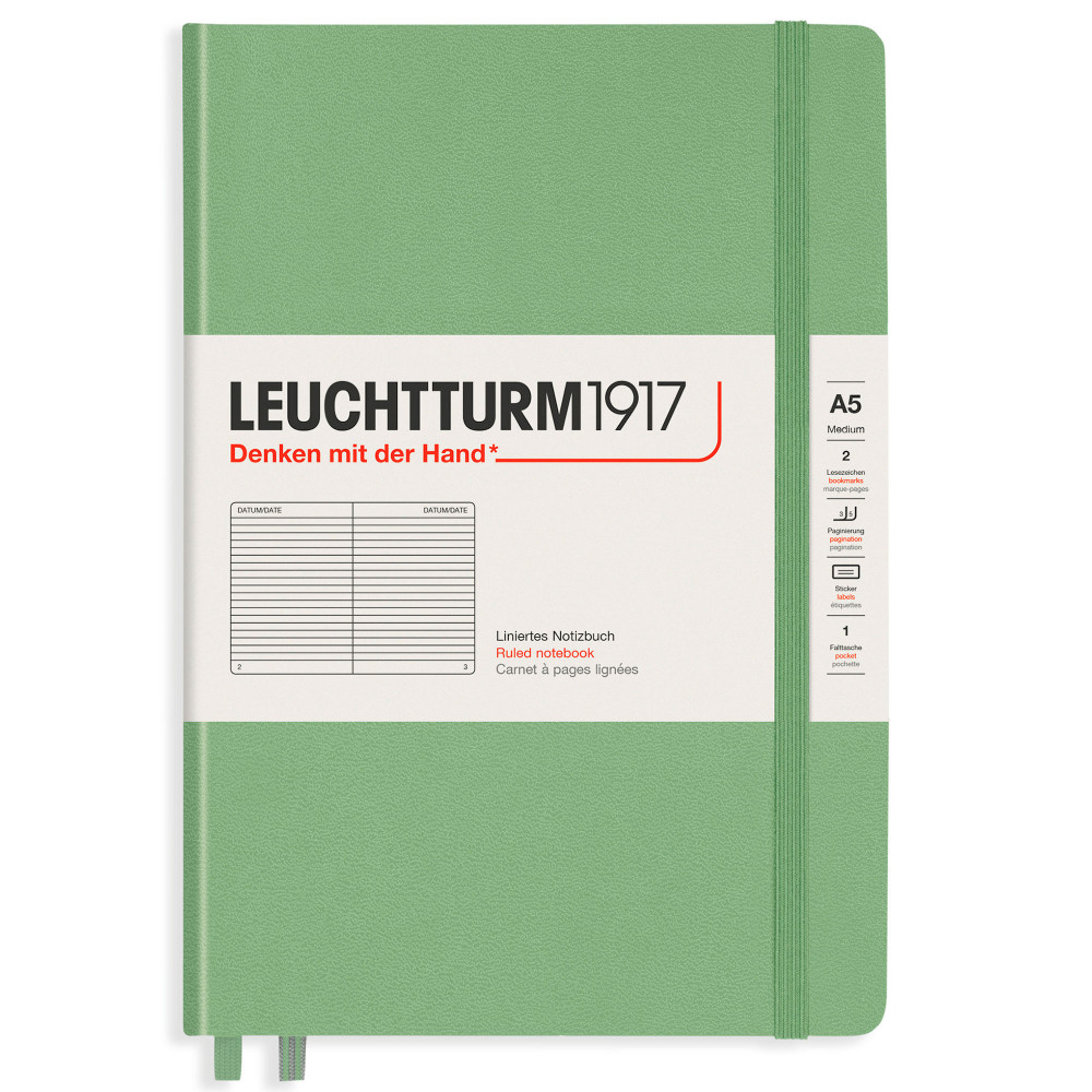 Записная книжка Leuchtturm Medium A5 Sage твердая обложка 251 стр, артикул 361585. Фото 9