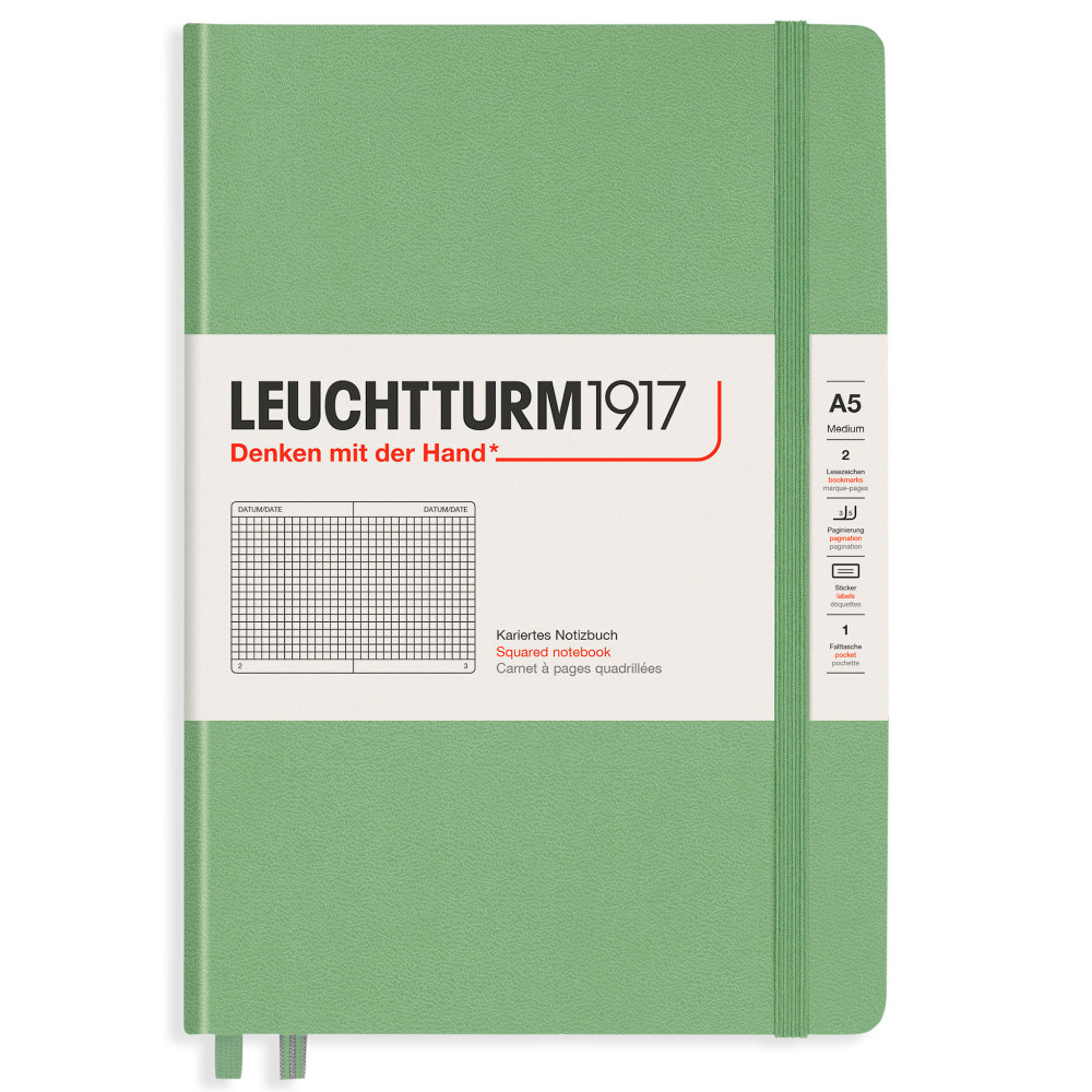 Записная книжка Leuchtturm Medium A5 Sage твердая обложка 251 стр, артикул 361585. Фото 10
