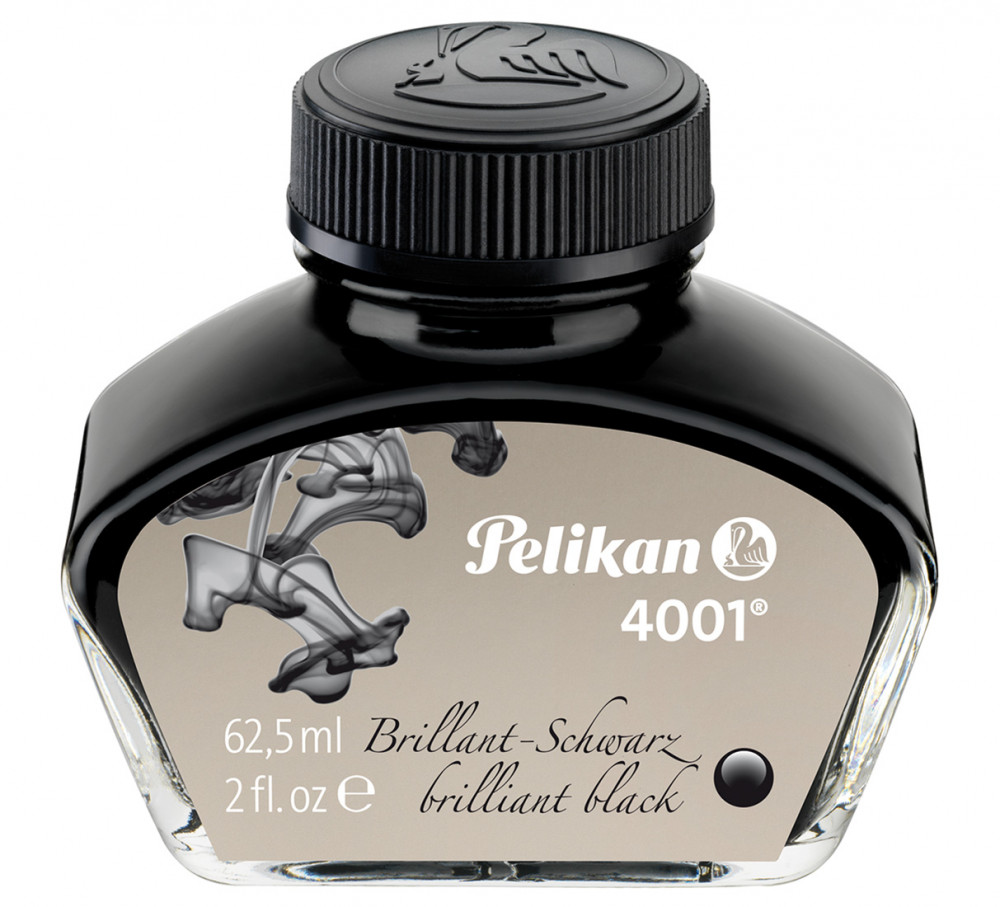Флакон с чернилами Pelikan 4001 Brilliant Black для перьевой ручки 62,5 мл черный, артикул 329144. Фото 1