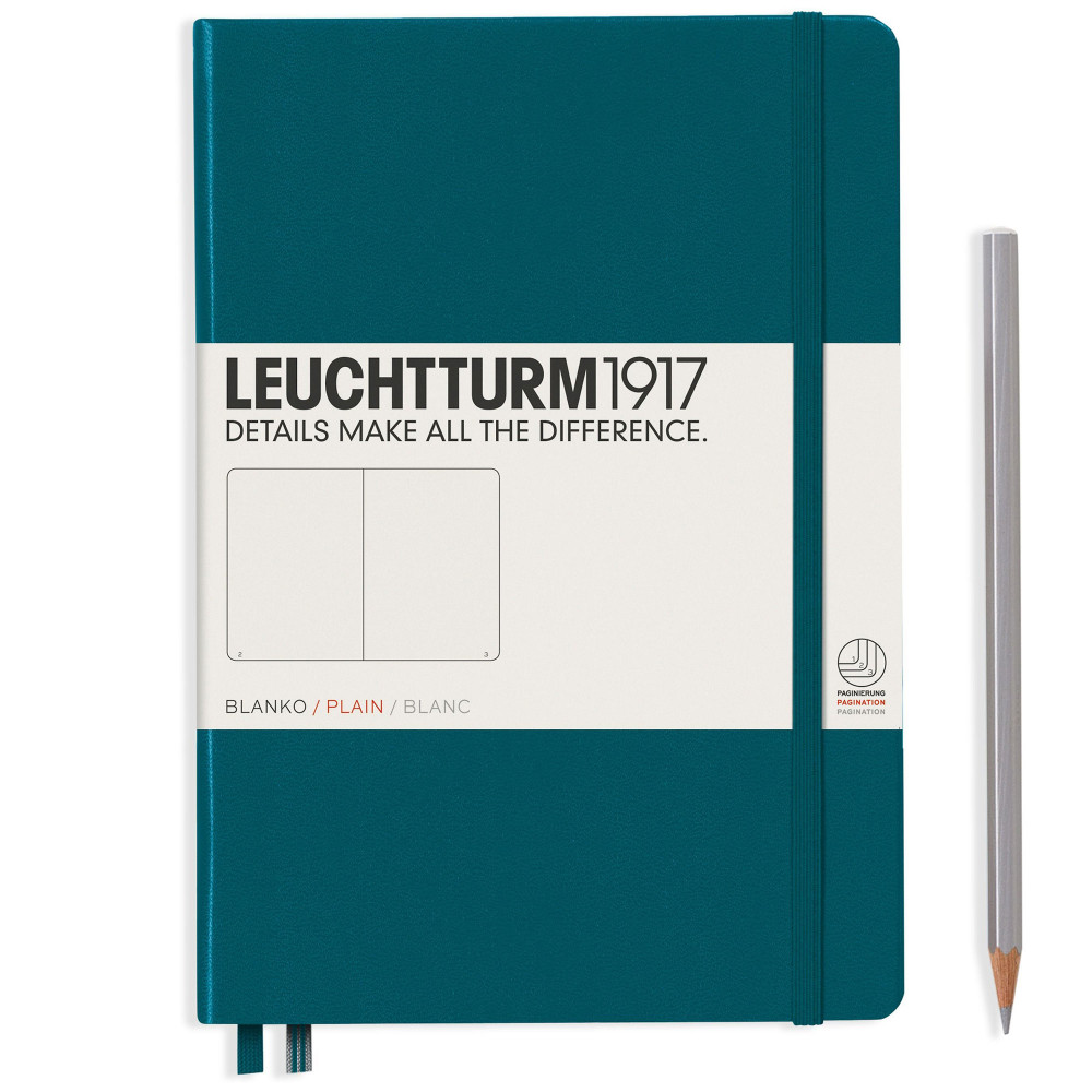 Записная книжка Leuchtturm Medium A5 Pacific Green твердая обложка 251 стр, артикул 359698. Фото 2