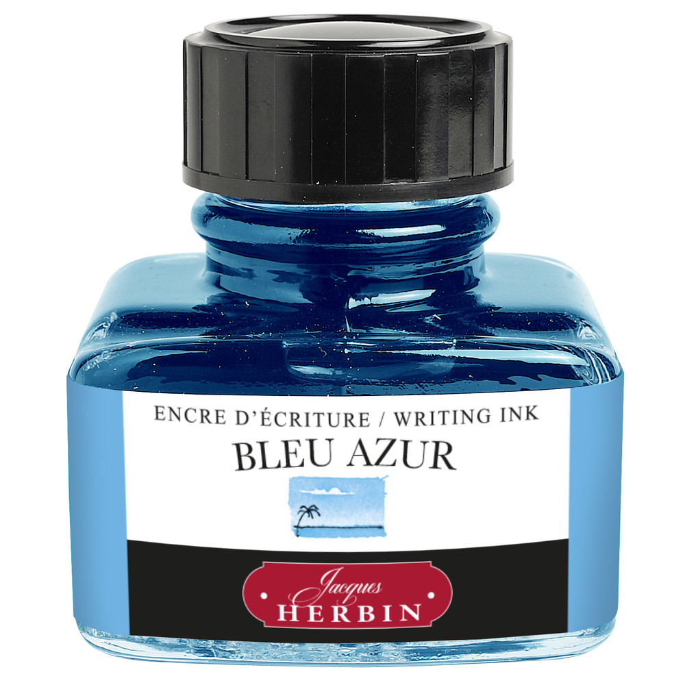 Флакон с чернилами Herbin Bleu azur (светло-голубой) 30 мл, артикул 13012T. Фото 4