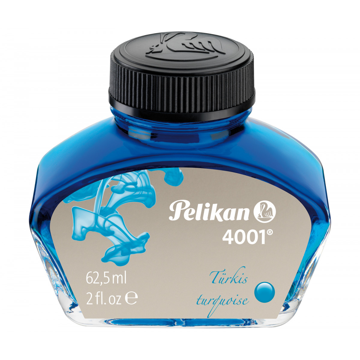 Флакон с чернилами Pelikan 4001 Turquoise для перьевой ручки 62,5 мл бирюзовый, 329201 Флакон с чернилами Pelikan 4001 Turquoise для перьевой ручки 62,5 мл бирюзовый, артикул 329201. Фото 1