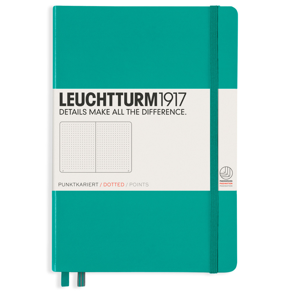 Записная книжка Leuchtturm Medium A5 Emerald твердая обложка 251 стр, артикул 344793. Фото 8
