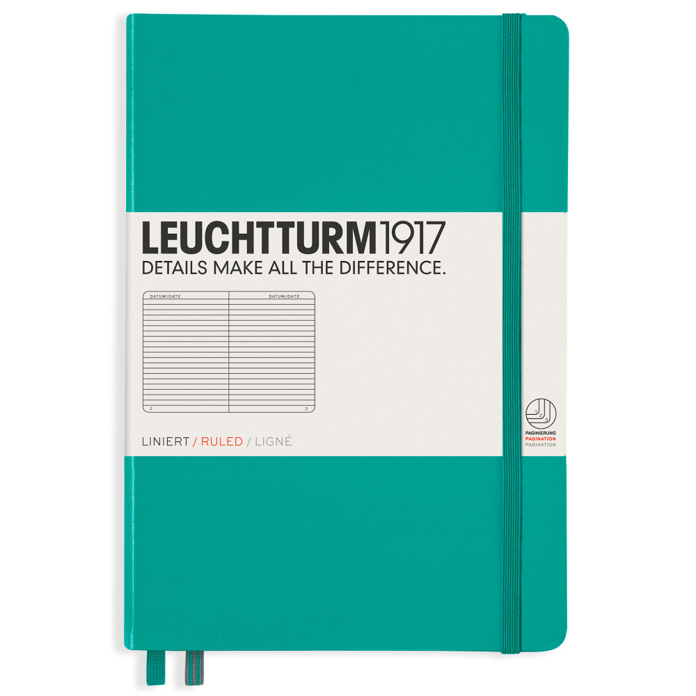 Записная книжка Leuchtturm Medium A5 Emerald твердая обложка 251 стр, артикул 344793. Фото 9