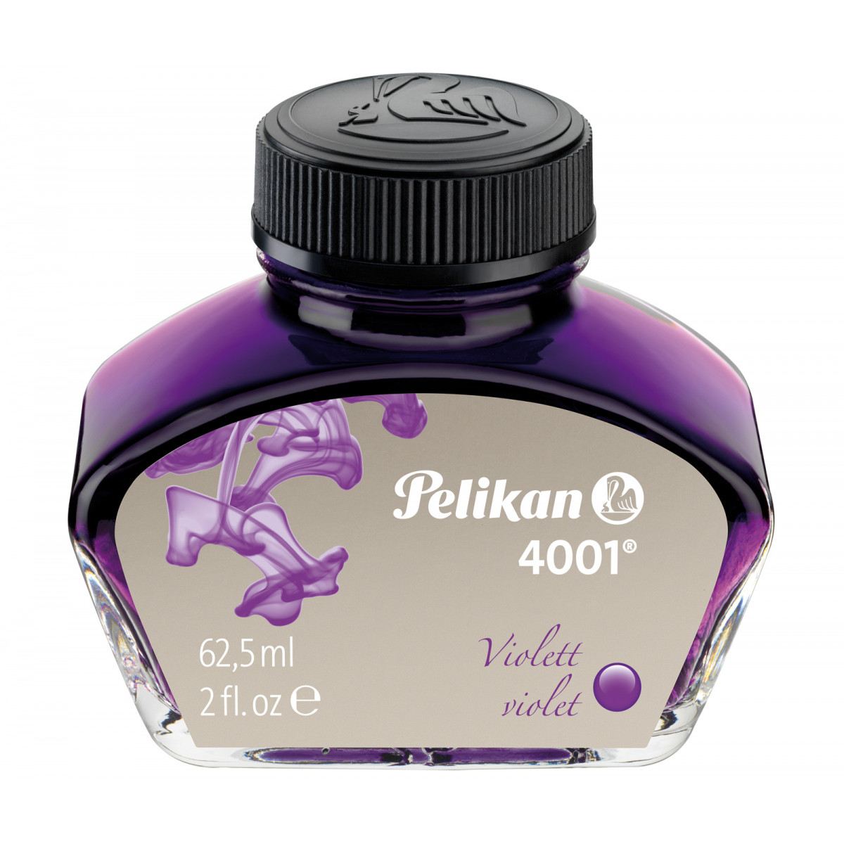 Флакон с чернилами Pelikan 4001 Violet для перьевой ручки 62,5 мл фиолетовый, 329193 Флакон с чернилами Pelikan 4001 Violet для перьевой ручки 62,5 мл фиолетовый, артикул 329193. Фото 1