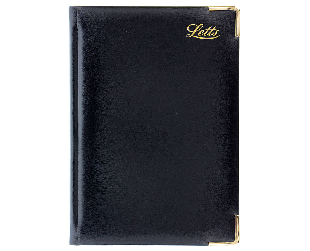 Ежедневник недатированный с металлическими уголками Letts Lexicon A5 искусственная кожа черный, 822949 Ежедневник недатированный с металлическими уголками Letts Lexicon A5 искусственная кожа черный, артикул 822949. Фото 1