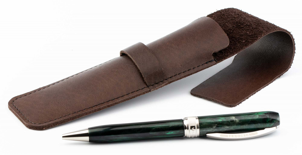 Кожаный чехол для одной ручки Handmade коричневый, артикул H22-00712. Фото 4