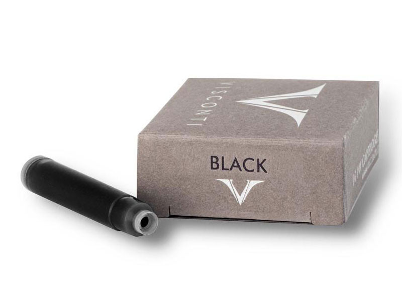 Картриджи с чернилами (10 шт) для перьевой ручки Visconti черный, артикул KR-CART-02. Фото 1