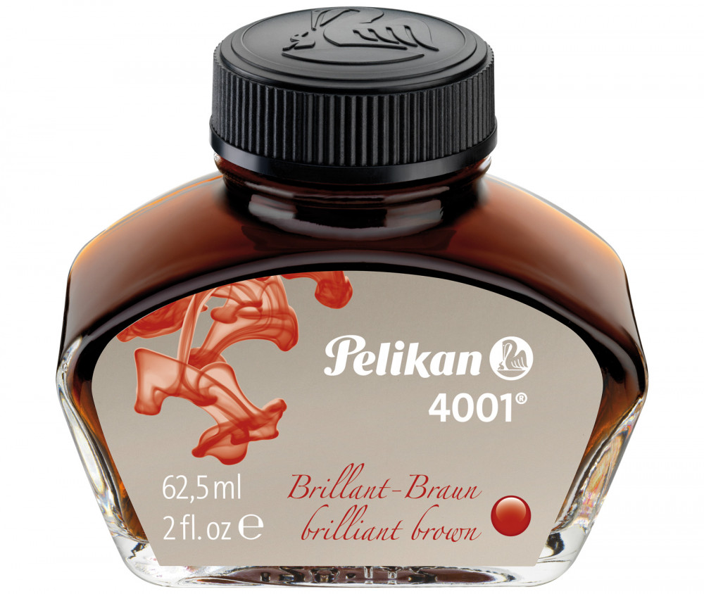 Флакон с чернилами Pelikan 4001 Brilliant Brown для перьевой ручки 62,5 мл коричневый, артикул 329185. Фото 1