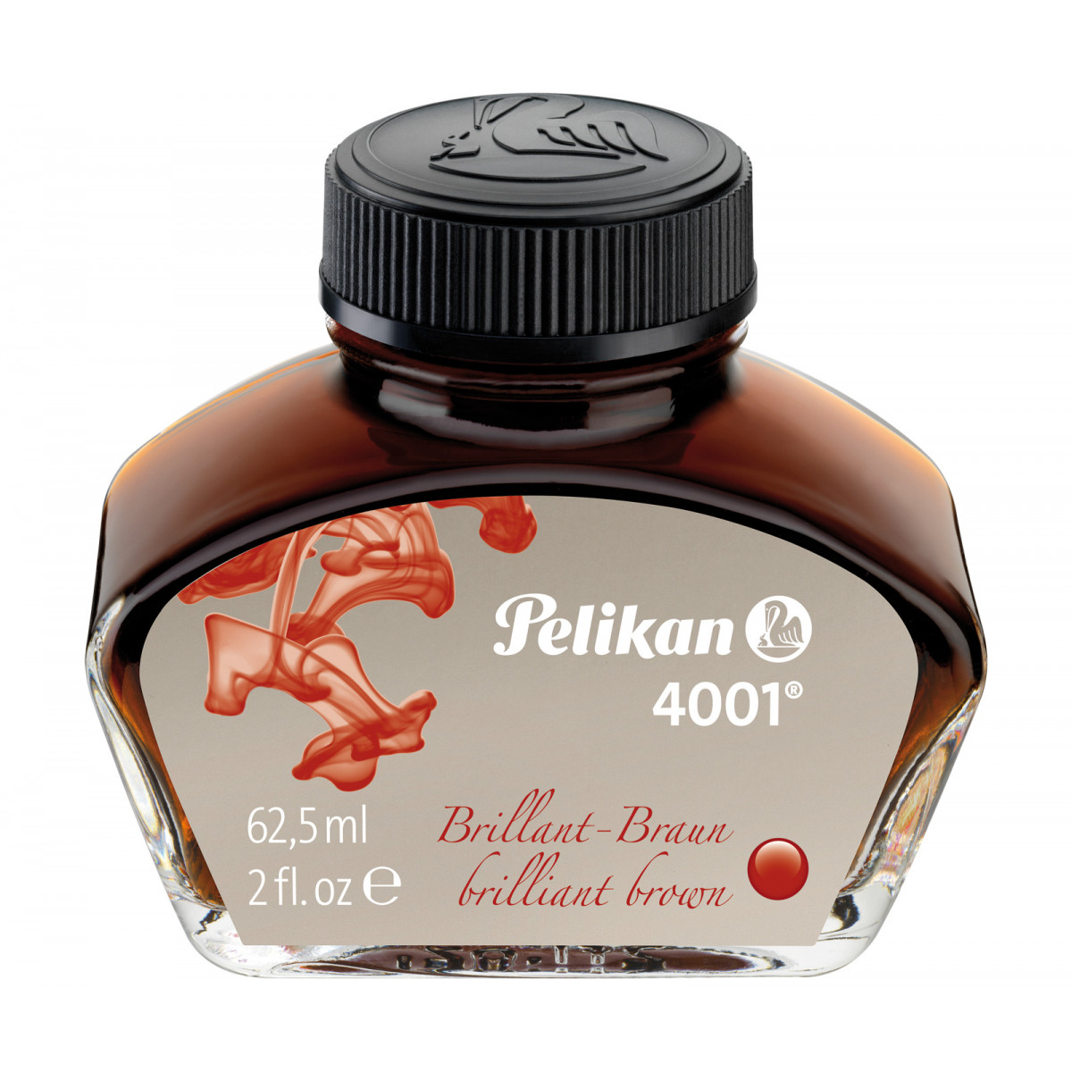 Флакон с чернилами Pelikan 4001 Brilliant Brown для перьевой ручки 62,5 мл коричневый, 329185 Флакон с чернилами Pelikan 4001 Brilliant Brown для перьевой ручки 62,5 мл коричневый, артикул 329185. Фото 1